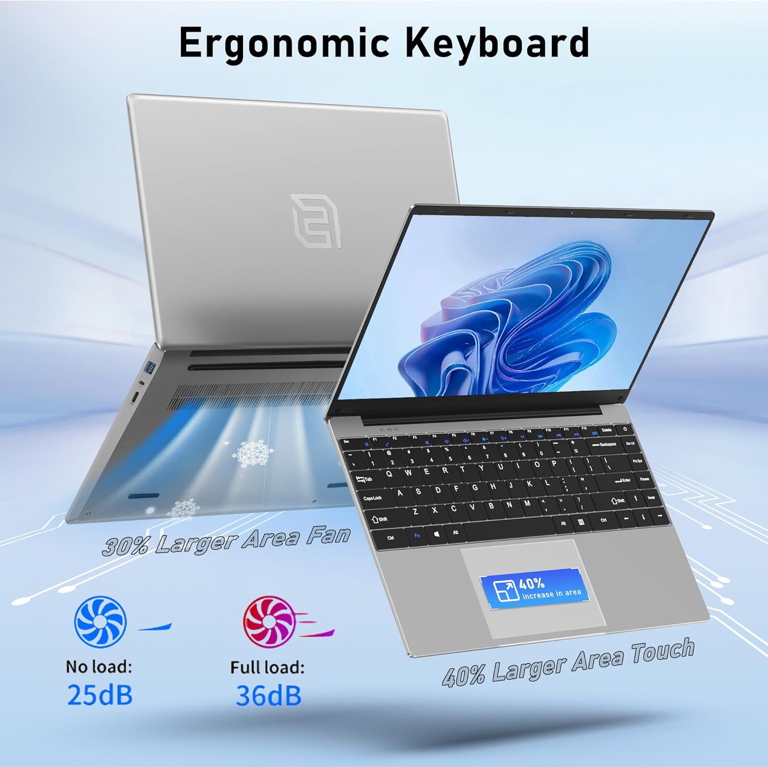 14 Inch Gaming Laptop, N5095 Laptop Computer(up to 2.9GHz), 8GB RAM 256GB SSD, FHD 1920 * 1080, 180 Angle Open, Windows 11 Pro, 2.4G+5G WiFi, BT 4.2, Mini HDMI