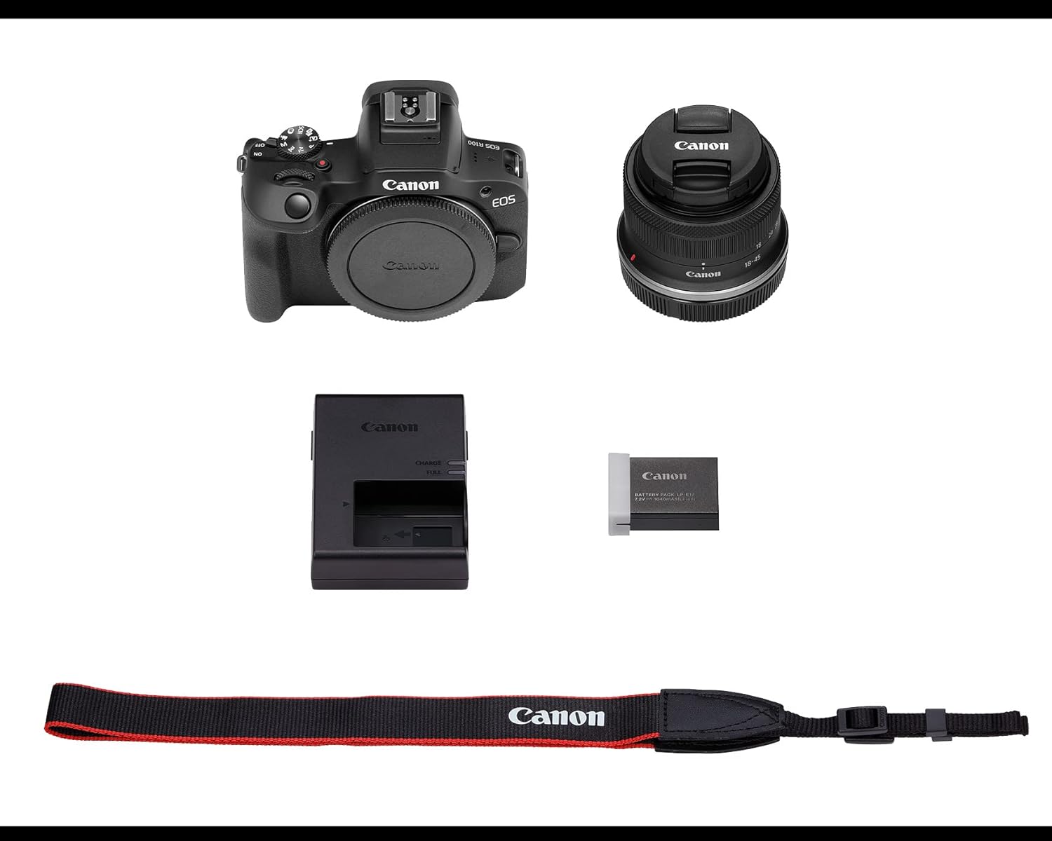 Canon EOS R100 Mirrorless Camera RF-S18-45mm F4.5-6.3 is STM Lens Kit, 24.1 Megapixel CMOS (APS-C) Sensor, 4K Video, RF Mount, Black Canon EOS R100 Mirrorless Camera RF-S18-45mm F4.5-6.3 is STM Lens Kit, 24.1 Megapixel CMOS (APS-C) Sensor, 4K Video, RF Mount, Black
