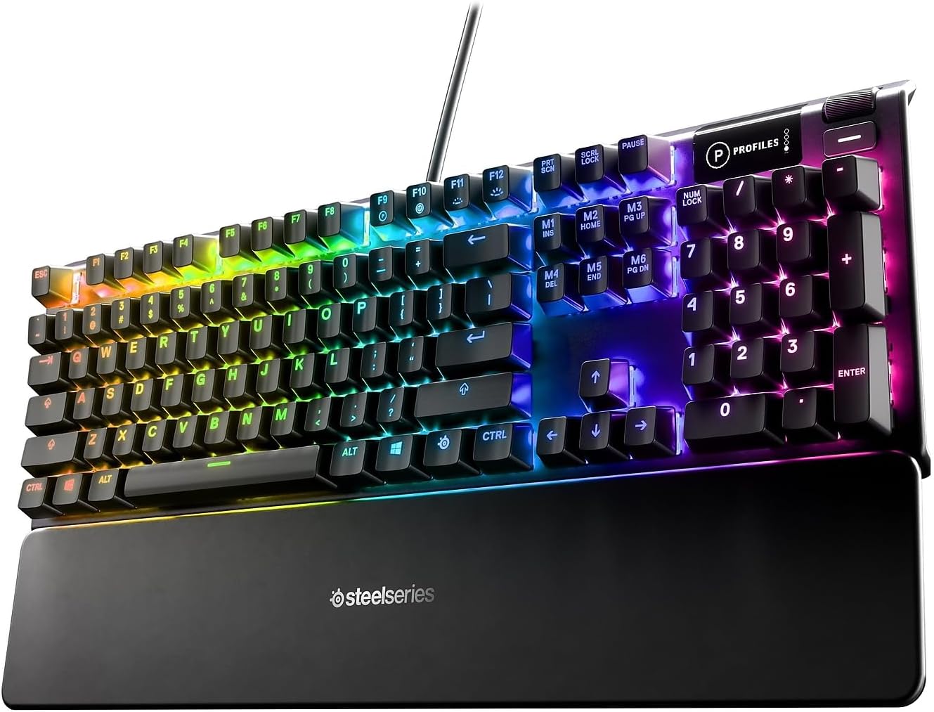 SteelSeries Apex 3 RGB Gaming Keyboard – 10-Zone RGB Illumination – IP32 Water Resistant – Premium Magnetic Wrist Rest (Whisper Quiet Gaming Switch) SteelSeries Apex 3 RGB Gaming Keyboard – 10-Zone RGB Illumination – IP32 Water Resistant – Premium Magnetic Wrist Rest (Whisper Quiet Gaming Switch)