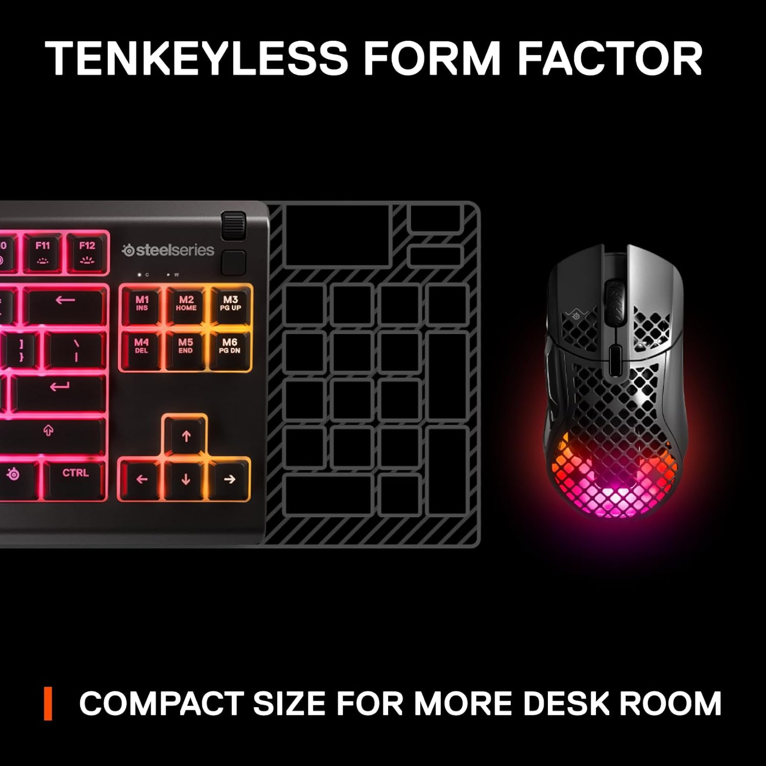 SteelSeries Apex 3 RGB Gaming Keyboard – 10-Zone RGB Illumination – IP32 Water Resistant – Premium Magnetic Wrist Rest (Whisper Quiet Gaming Switch) SteelSeries Apex 3 RGB Gaming Keyboard – 10-Zone RGB Illumination – IP32 Water Resistant – Premium Magnetic Wrist Rest (Whisper Quiet Gaming Switch)