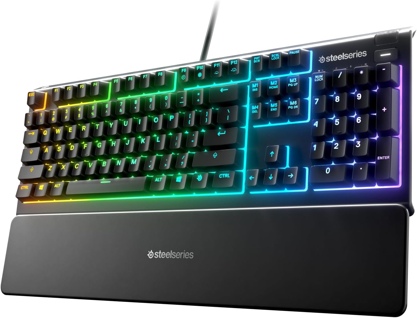 SteelSeries Apex 3 RGB Gaming Keyboard – 10-Zone RGB Illumination – IP32 Water Resistant – Premium Magnetic Wrist Rest (Whisper Quiet Gaming Switch) SteelSeries Apex 3 RGB Gaming Keyboard – 10-Zone RGB Illumination – IP32 Water Resistant – Premium Magnetic Wrist Rest (Whisper Quiet Gaming Switch)