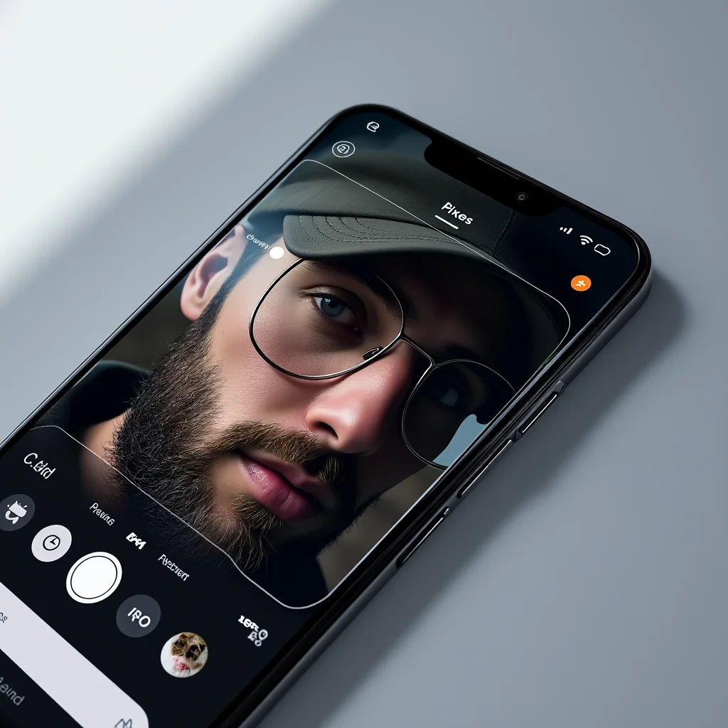 Create a visually appealing and detailed image that represents the essence of the article. Focus on the main keywords: Close-up photo of a Google Pixel 11 smartphone displaying the updated Pixel Camera 11 app with quick access controls, focus sliders, exposure, ISO, and shutter speed settings.. Incorporate elements that align with the article's theme and evoke its intended mood or message. If including a human face, ensure it reflects Western, American, or European features.