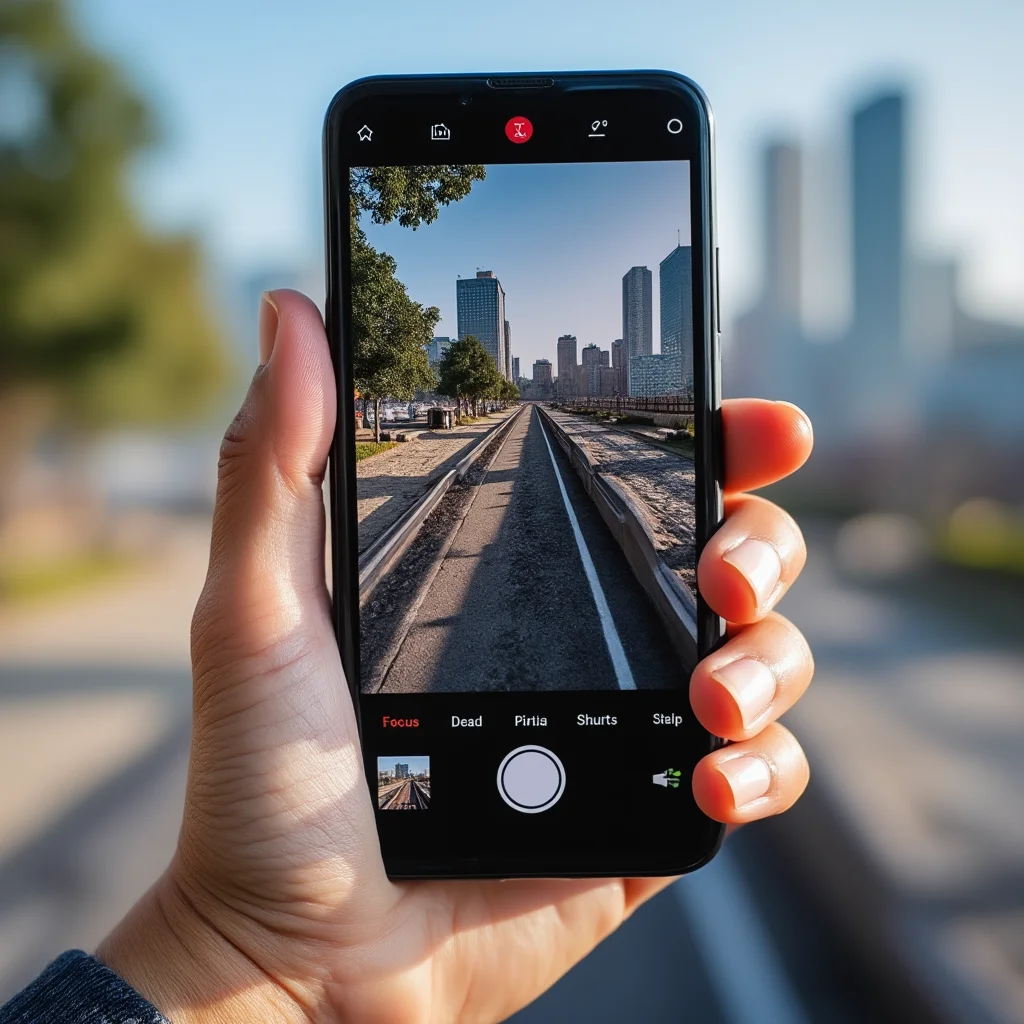 Create a visually appealing and detailed image that represents the essence of the article. Focus on the main keywords: Close-up photo of a Google Pixel 11 smartphone displaying the updated Pixel Camera 11 app with quick access controls, focus sliders, exposure, ISO, and shutter speed settings.. Incorporate elements that align with the article's theme and evoke its intended mood or message. If including a human face, ensure it reflects Western, American, or European features.