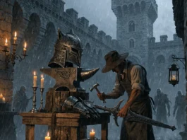 Ο Éibhear Hattori αναβαθμίζει την Wolven πανοπλία στο Kaer Mohern του Witcher 3