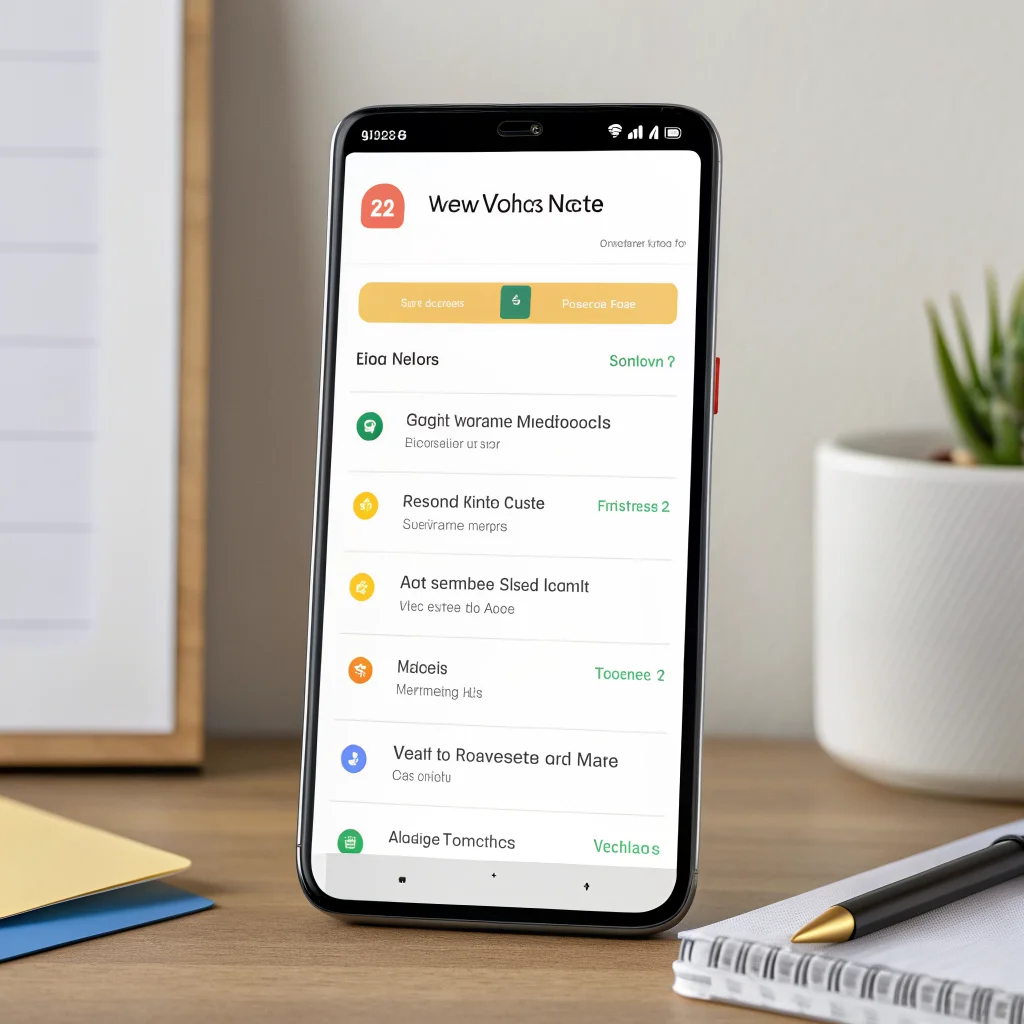 A realistic photo of a smartphone displaying Google Keep’s new 2026 voice note features alongside Gemini Live automation for enhanced task management.