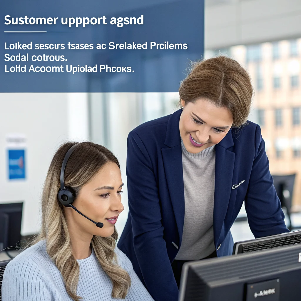 A customer support agent assisting a Samsung user struggling with locked account issues and email update problems.