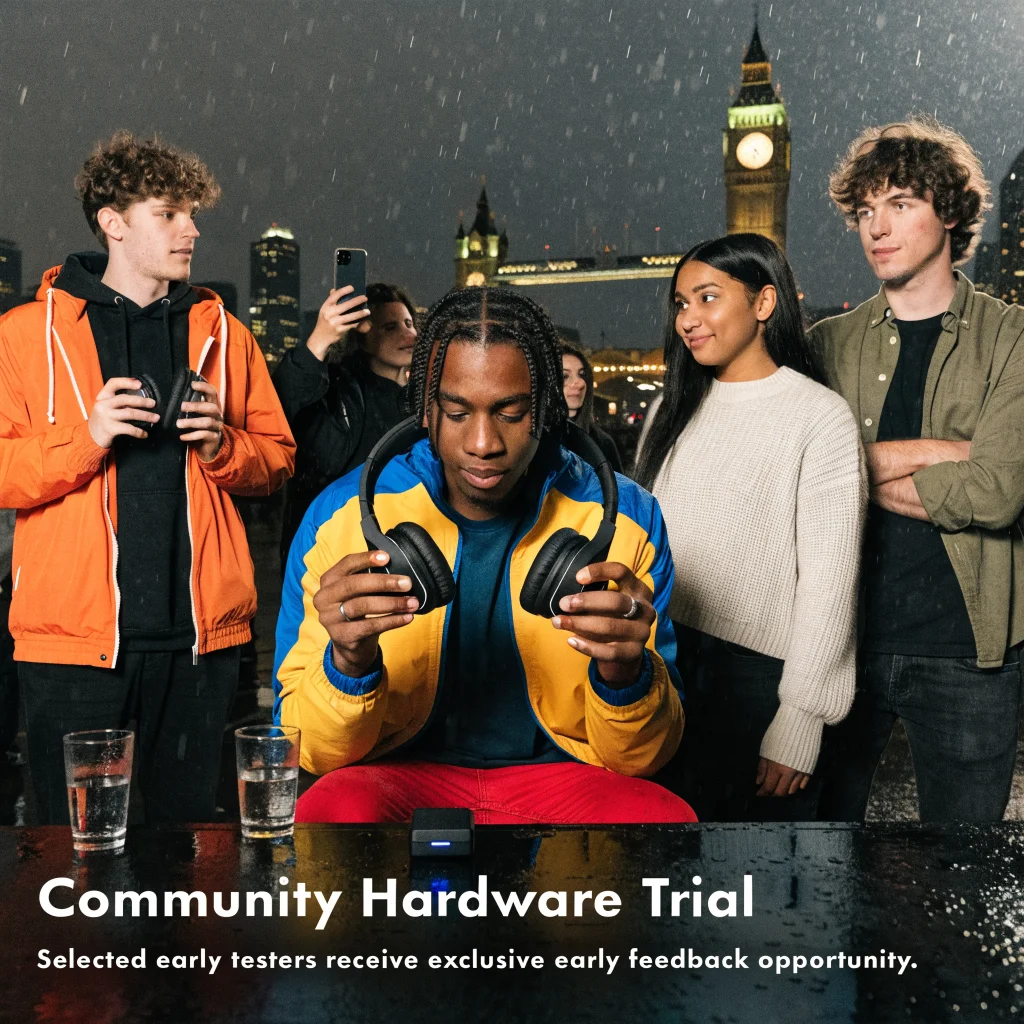 A London tech company selects early testers for exclusive feedback on the new Headphone 1 Pro in a community hardware trial event.
