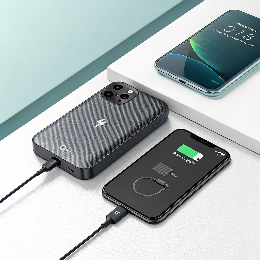 A slim iVANKY armored 5000mAh power bank wirelessly charging an iPhone and Pixel with MagSafe and 20W fast charging, shown with Walmart offer label.